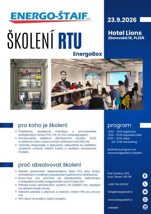 Školení - dispečerské řízení RTU 2026